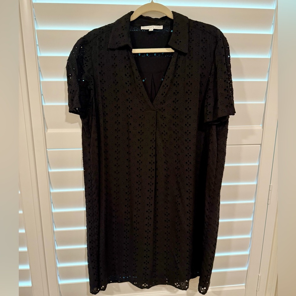 Preston & York Black Eyelet Midi Dress